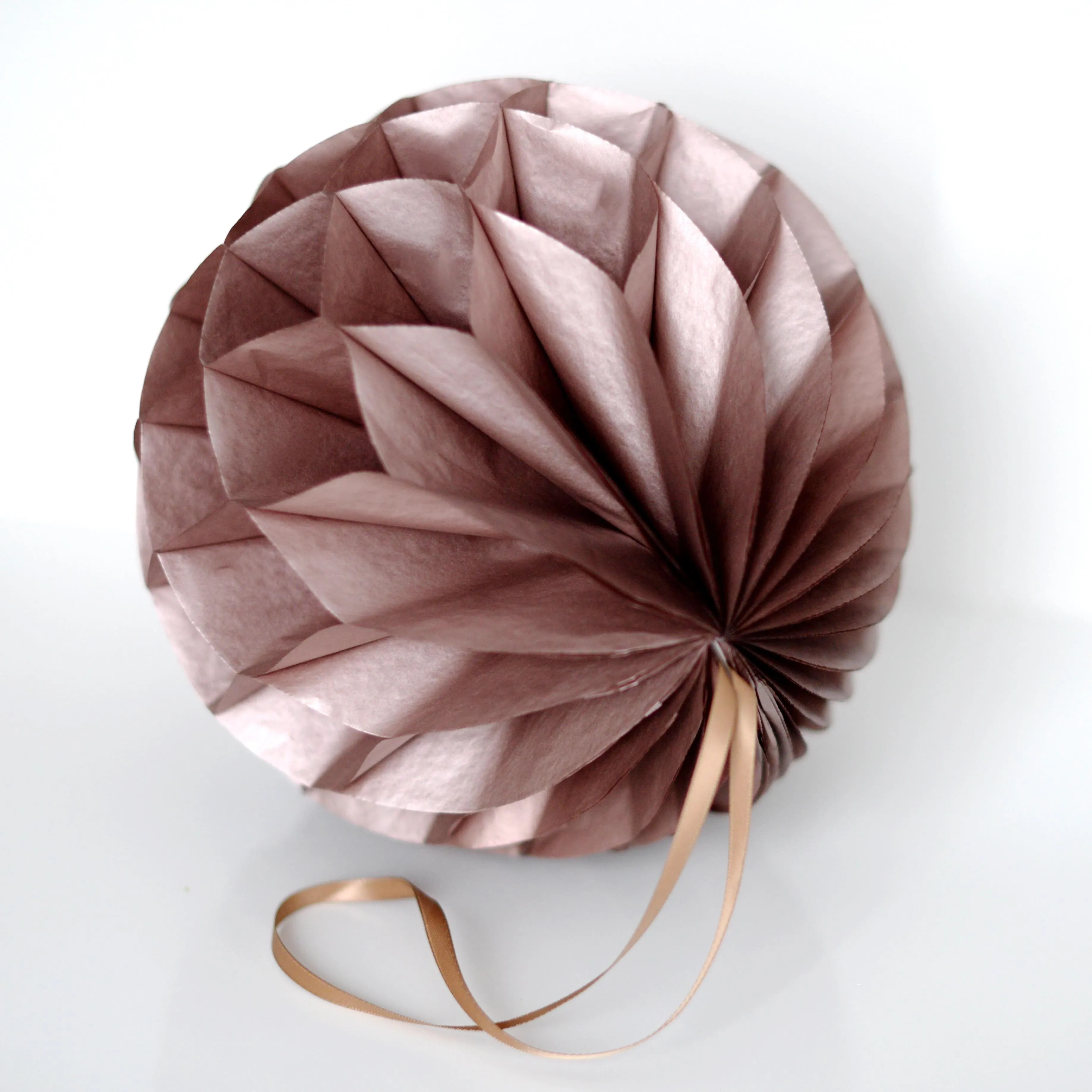 Metallic rose gold paper honeycomb - hanging party decoration