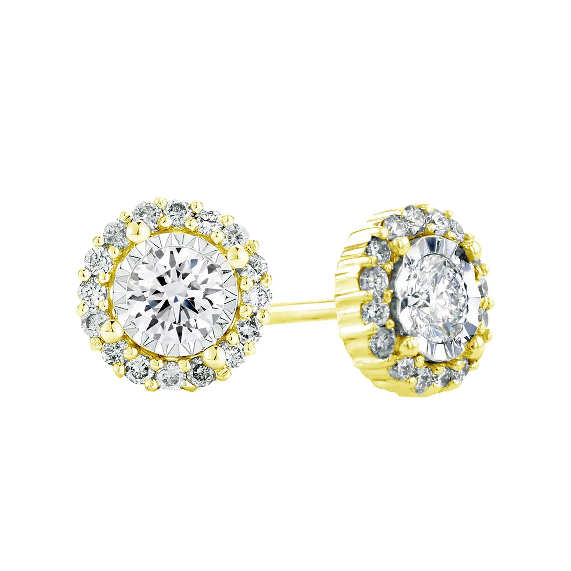 Mirage Halo Diamond Stud Earrings 1/4ct