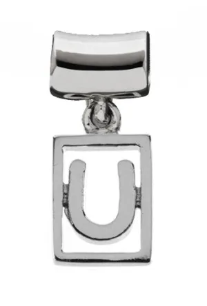 Monogram Silver Charms Letter U