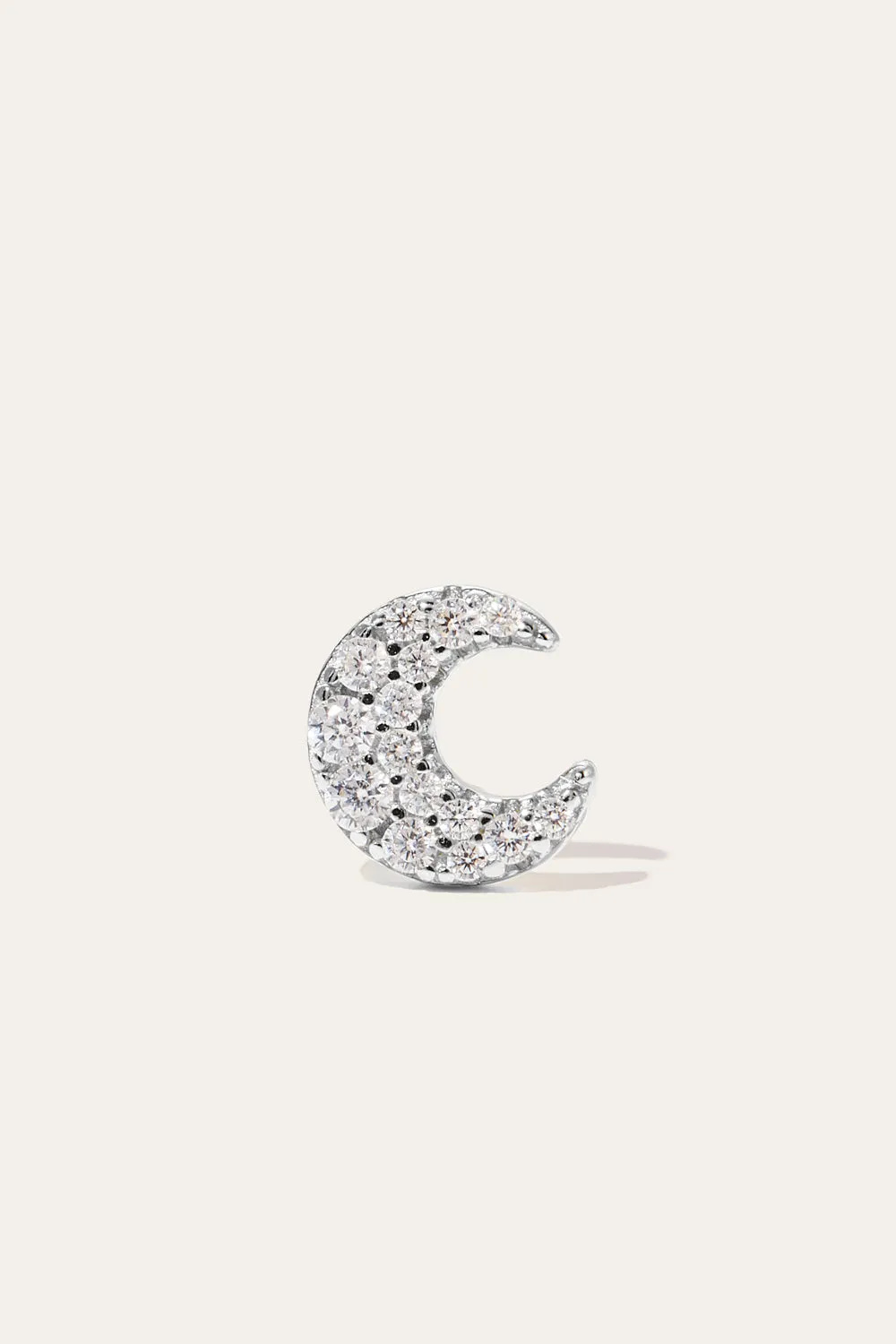 Moon sterling silver stud (ball screw)