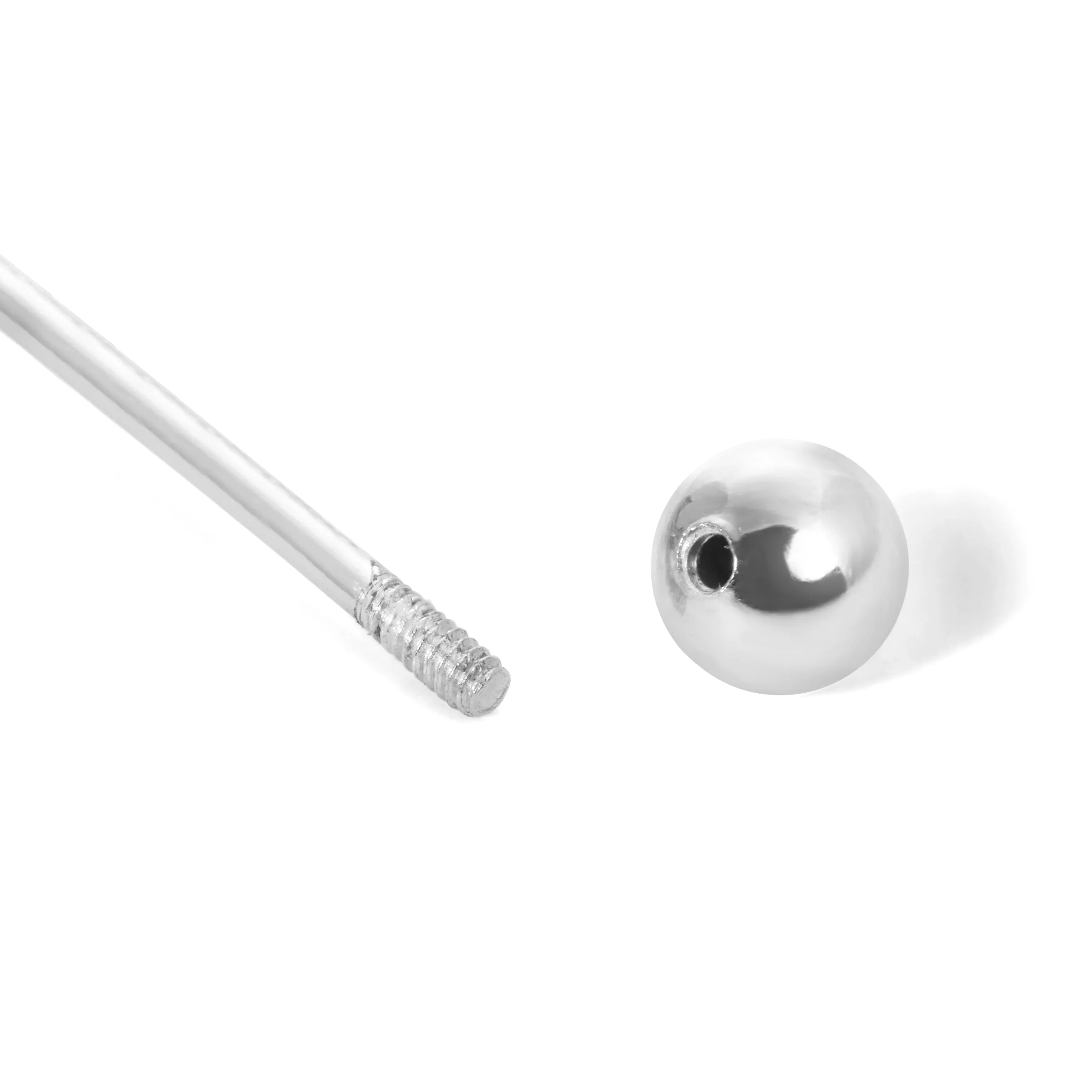 Moon sterling silver stud (ball screw)