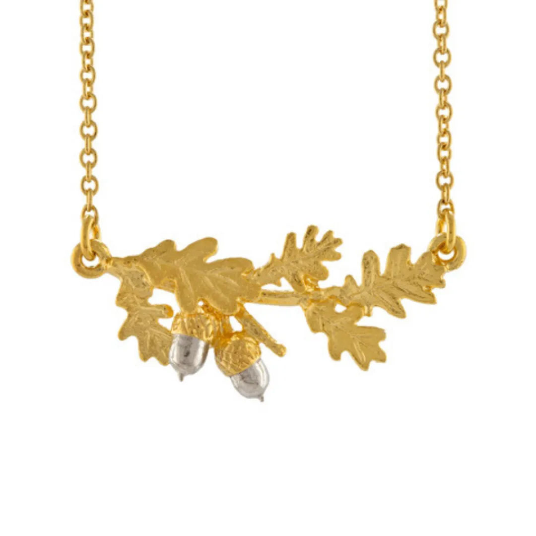 Oak Leaf & Acorn Branch Necklace