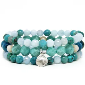 Ocean Dreams Stack | Amazonite, Apatite, Chrysocolla, Aquamarine, Riverstone