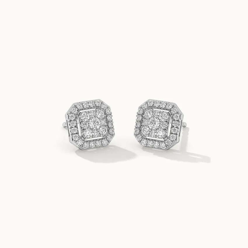 Octa Cluster Diamond Earrings