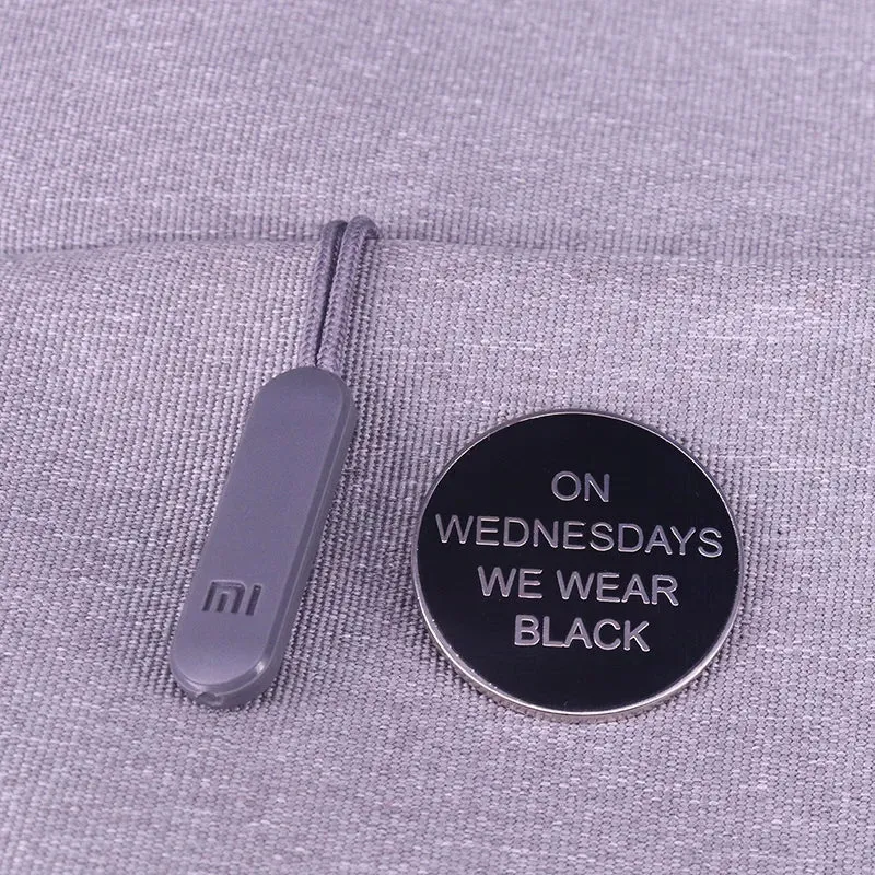 On Wednesdays We Wear Black Enamel Pin