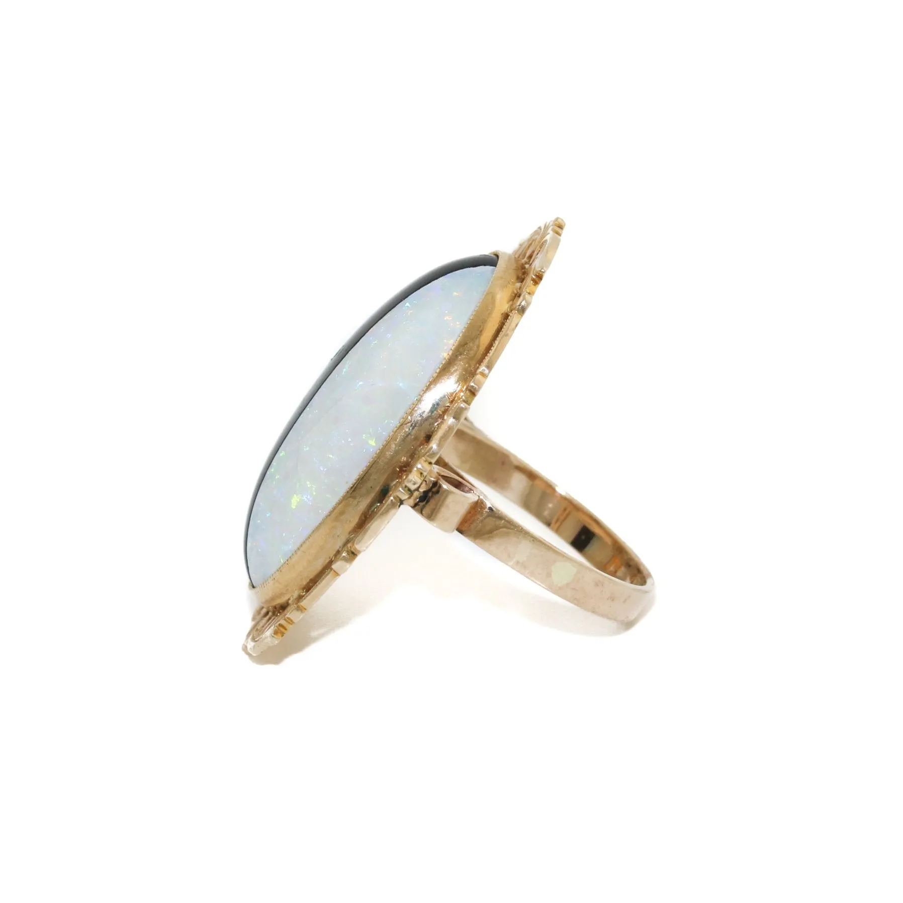 Opal x Jet x 10k Gold Ring 6