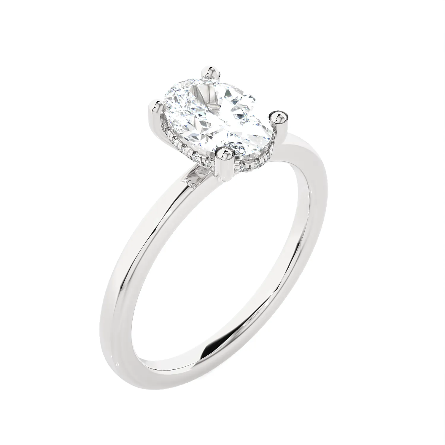 Oval Lab Grown Diamond Solitaire Engagement Ring