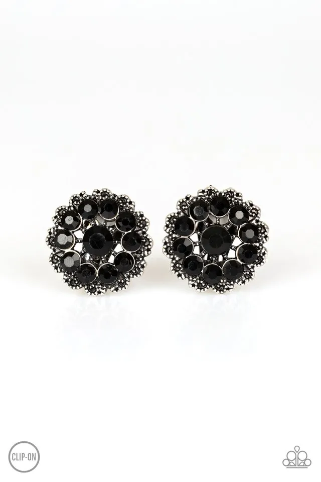 Paparazzi Earring ~ Business Bedazzle - Black