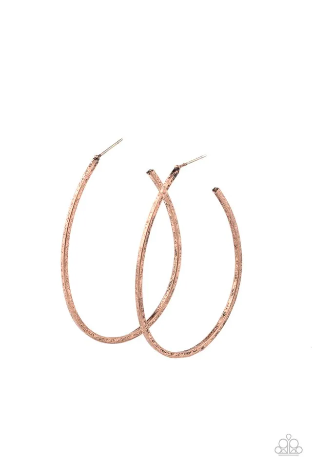 Paparazzi Earring ~ Cool Curves - Copper