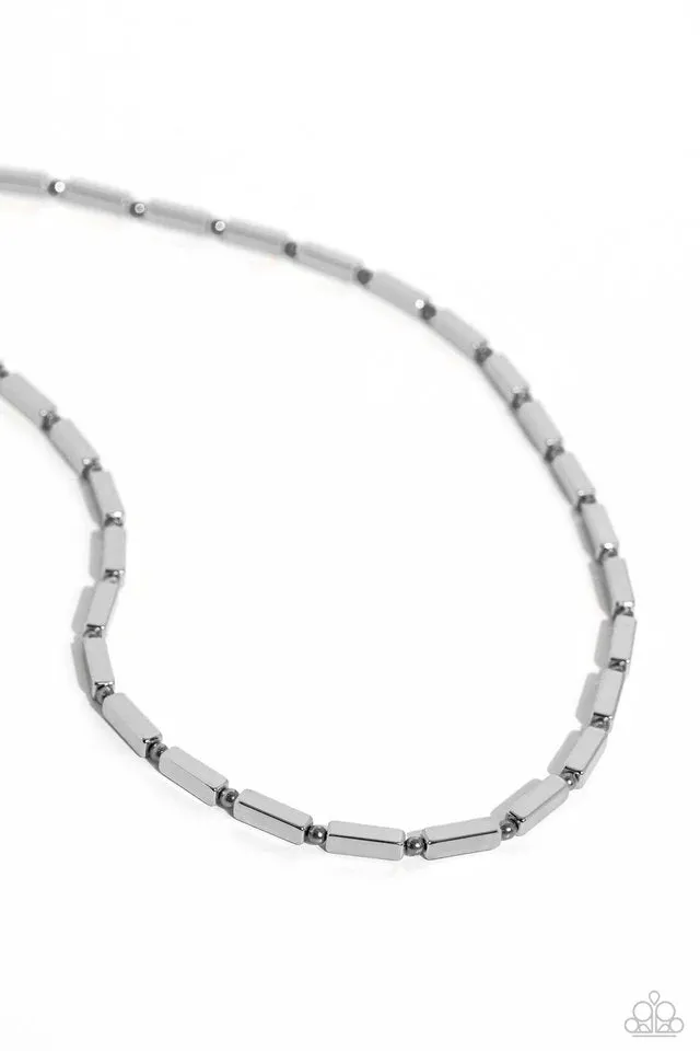 Paparazzi Necklace ~ Factory Fuel - Silver