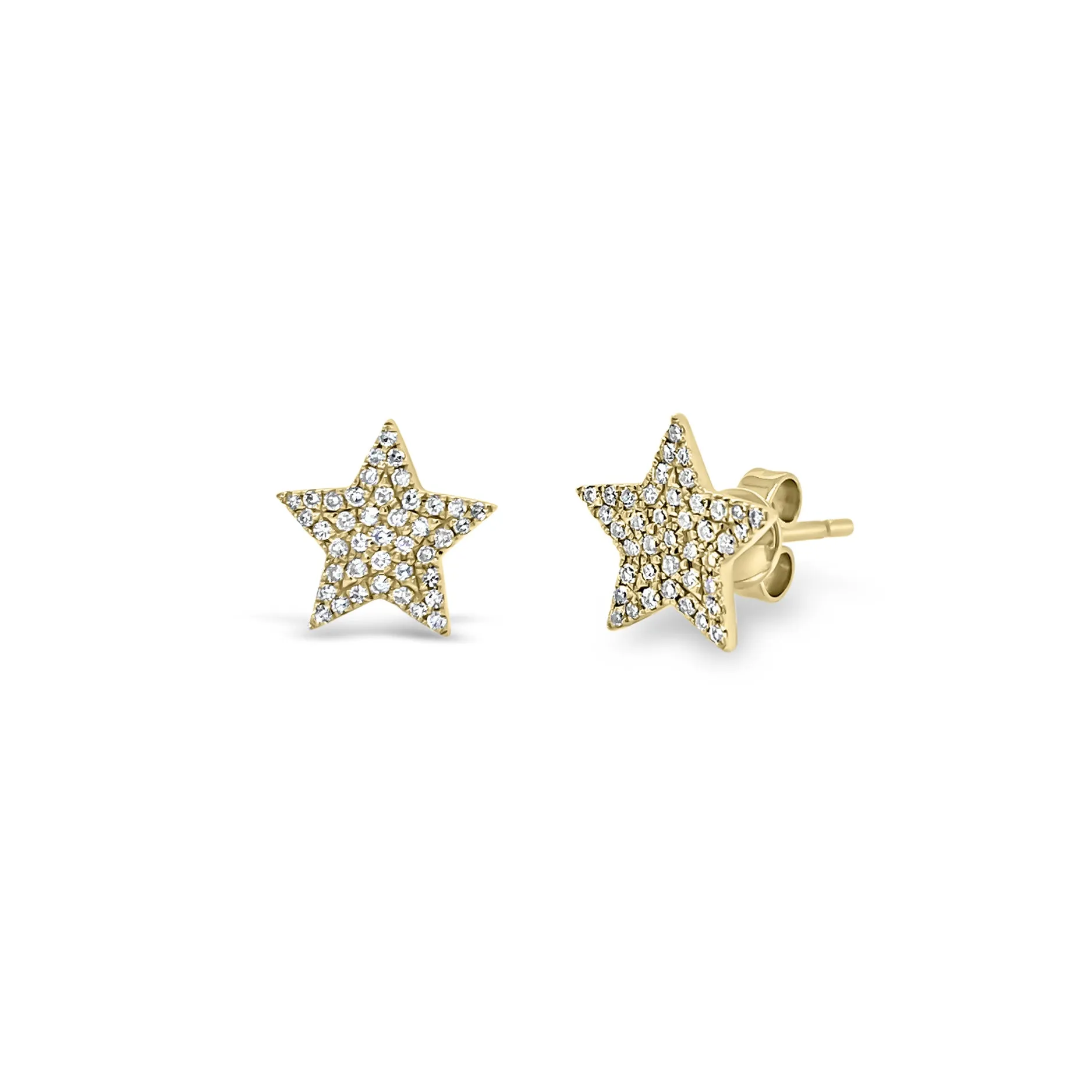 Pave Diamond Star Stud Earrings