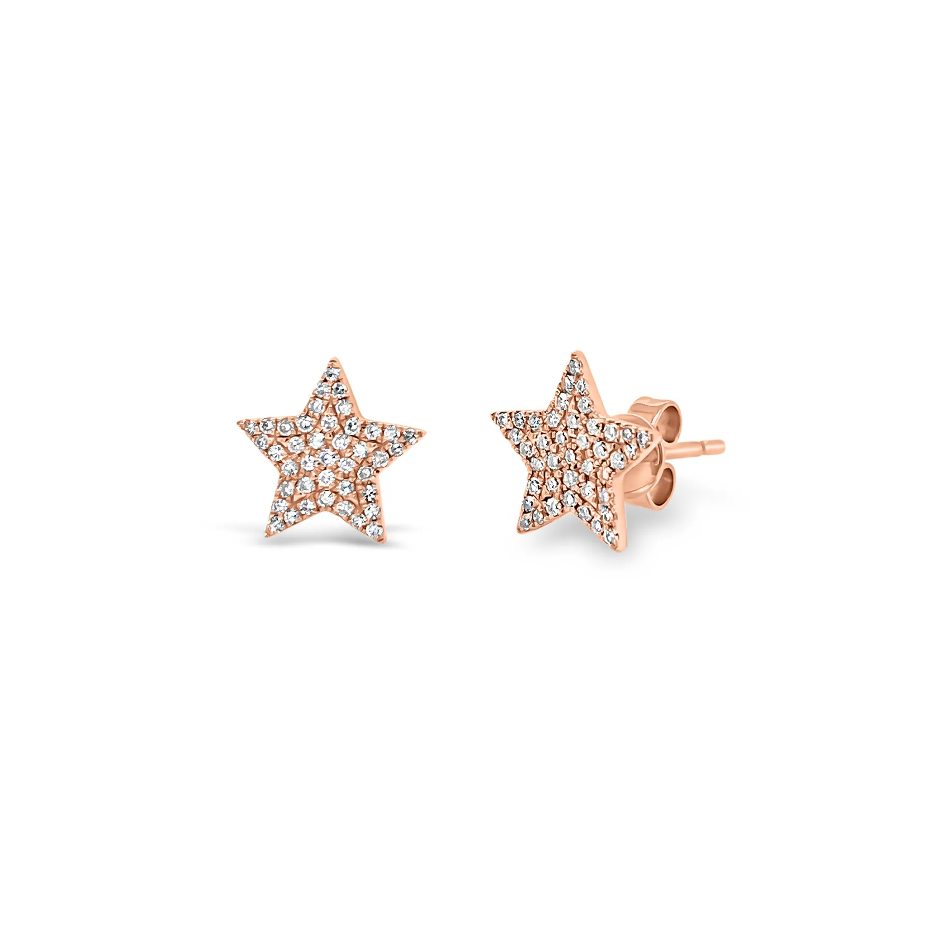 Pave Diamond Star Stud Earrings