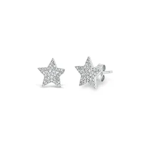 Pave Diamond Star Stud Earrings