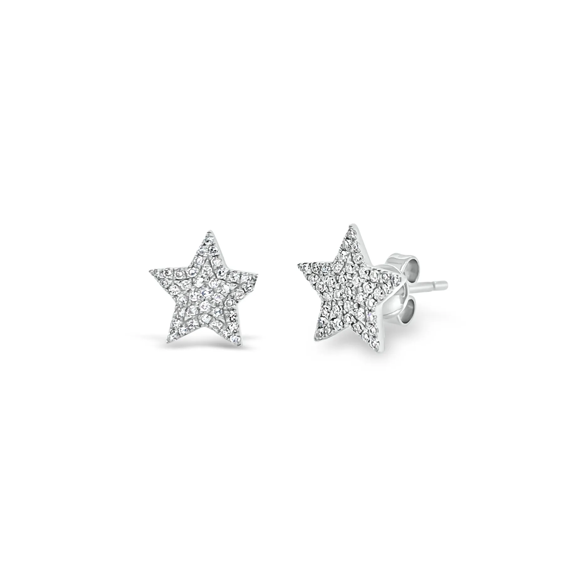 Pave Diamond Star Stud Earrings