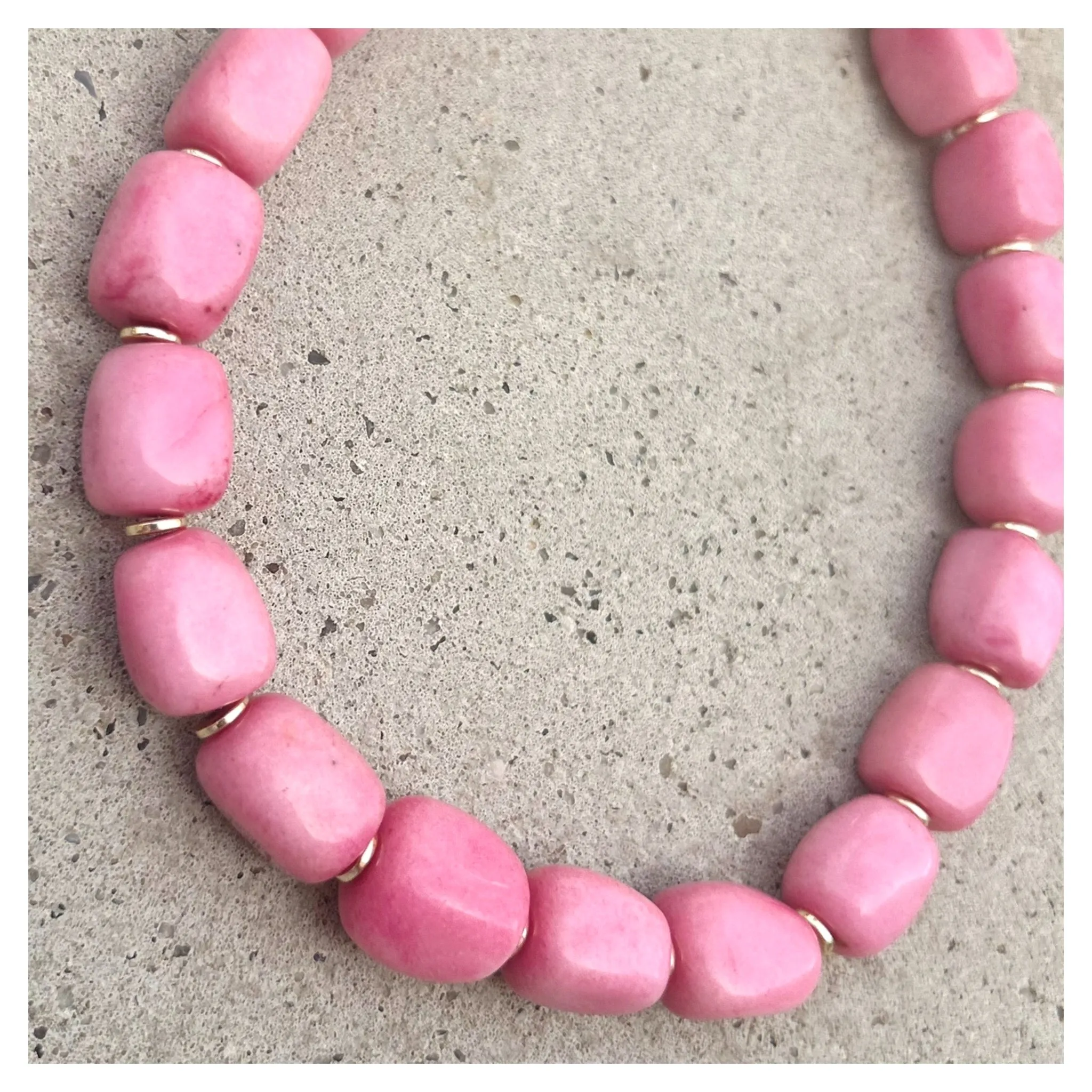 Pink Howlite Mrs. Atias Oblong Chunky Necklace