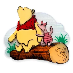 Pooh and Piglet Brooch by Lipstick & Chrome