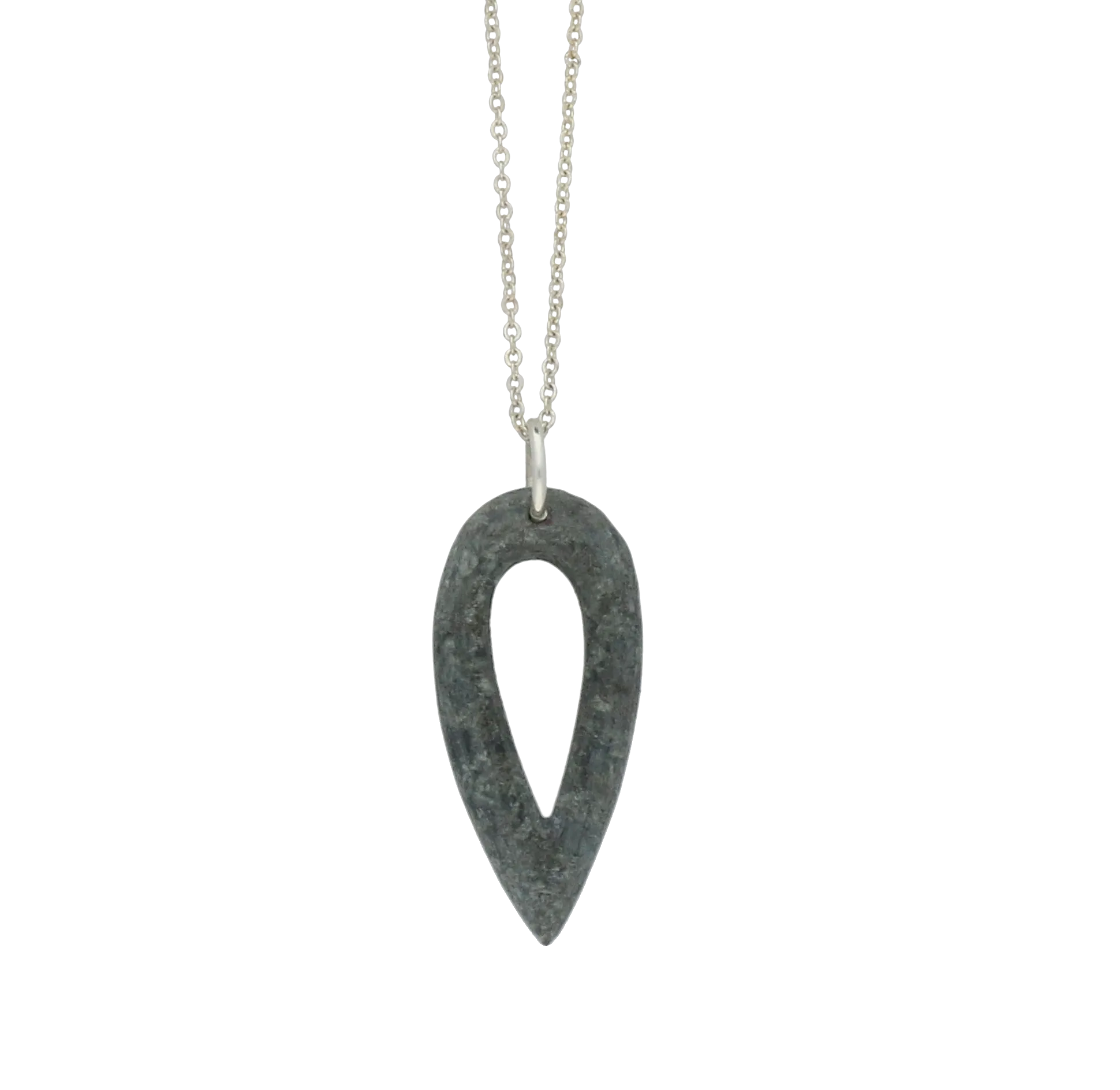 Preseli Bluestone Necklace Open Pear Silver