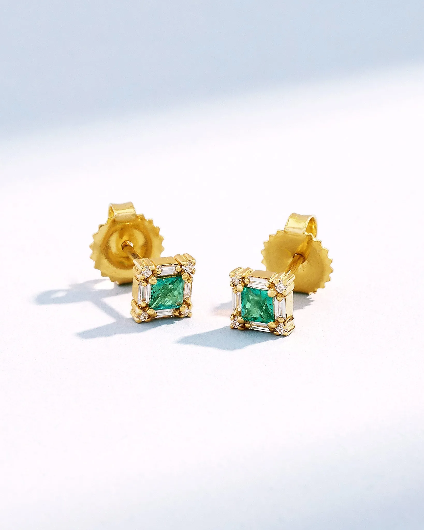 Princess Mini Emerald Studs