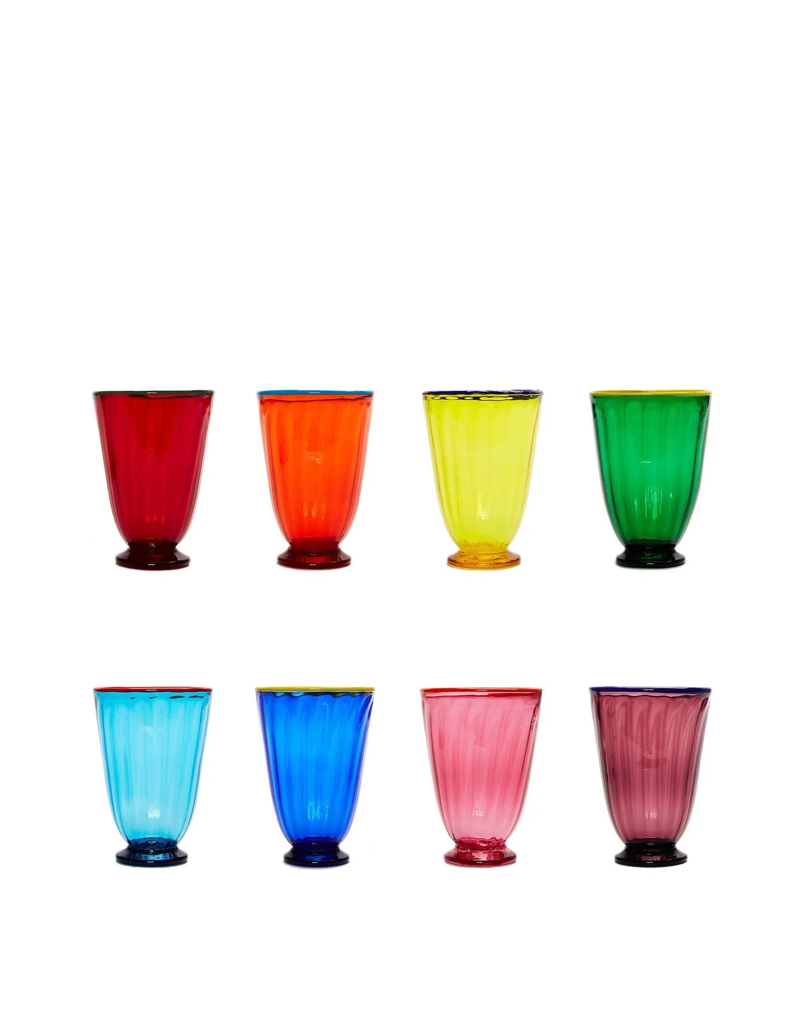 Rainbow Glasses Set of 8