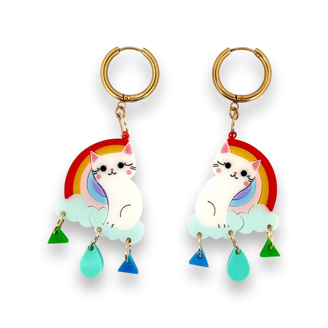 Rainbow Purrfections🌈 - earrings - Set of 2