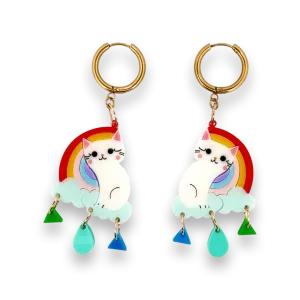 Rainbow Purrfections🌈 - earrings - Set of 2