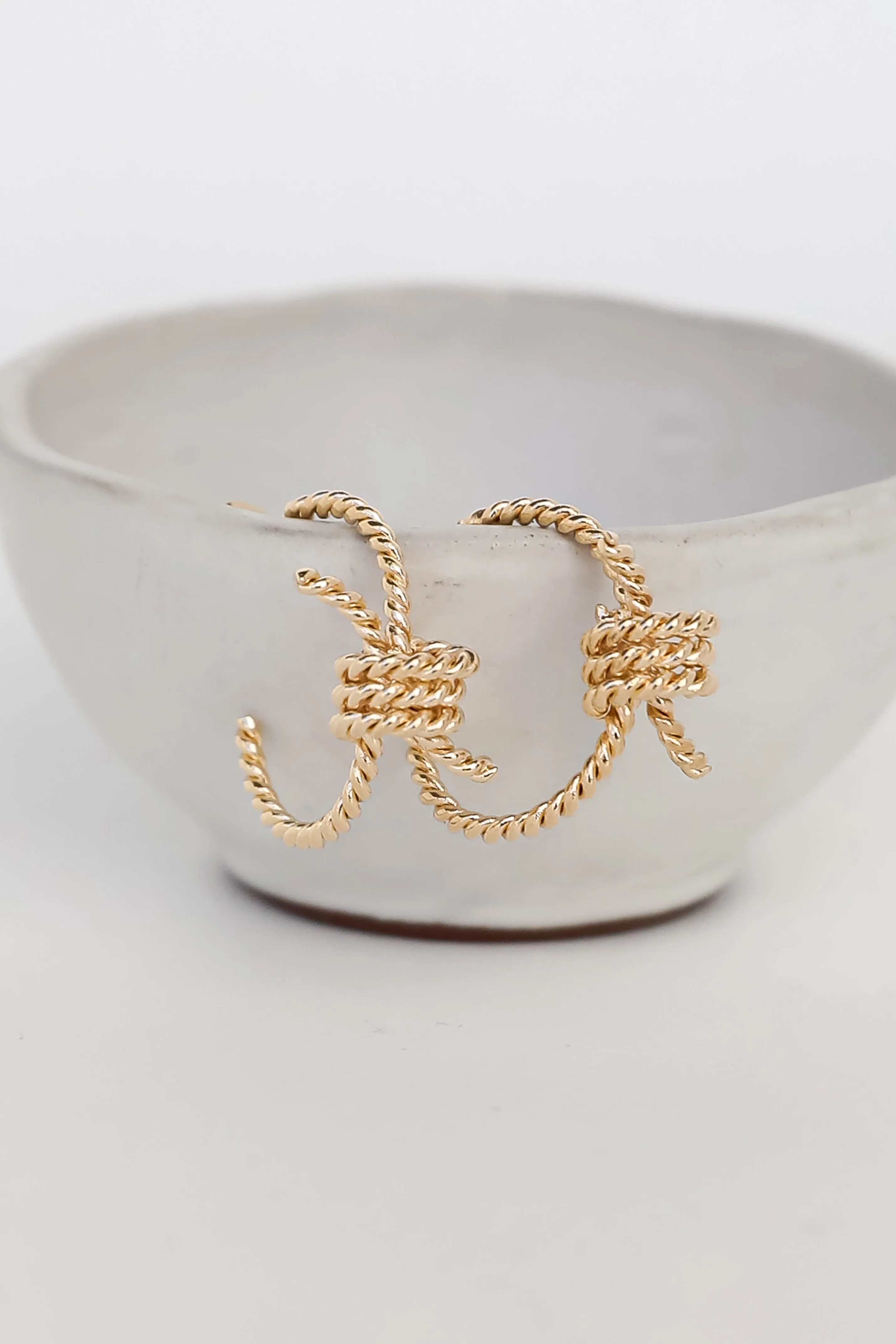 Raven Gold Knot Hoop Earrings