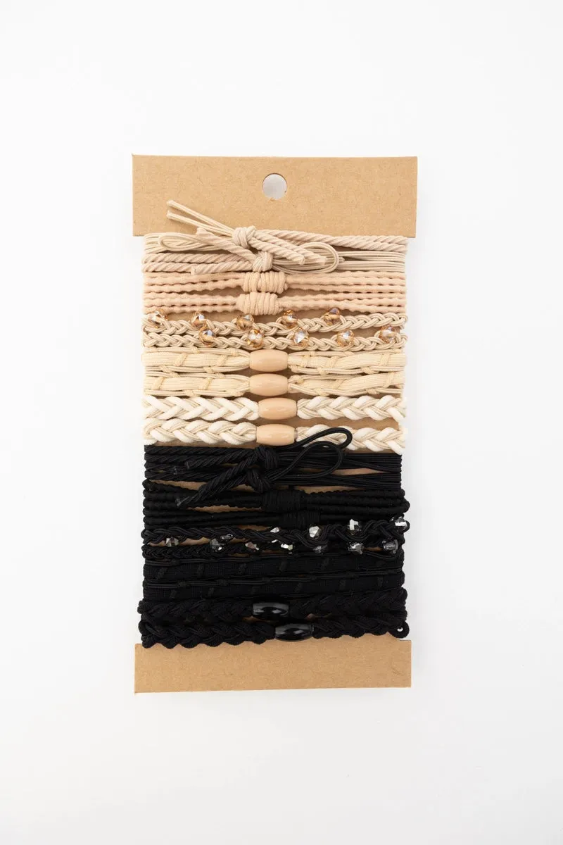 Rhiannon Stackable Hair Tie Bracelet Set • Cream Multi