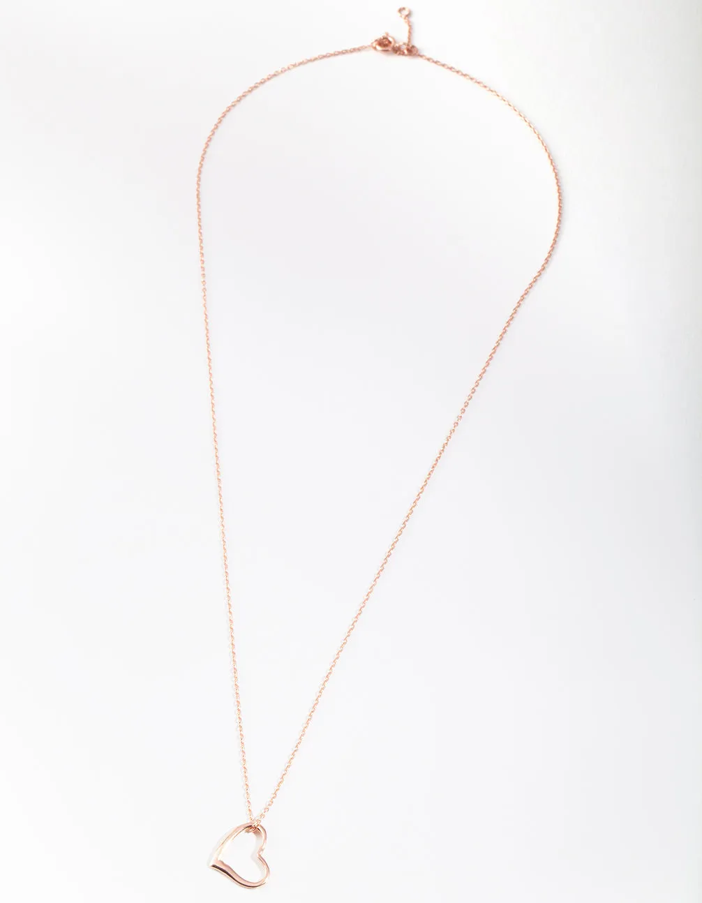 Rose Gold Plated Sterling Silver Open Heart Necklace