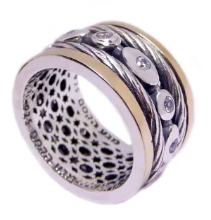 Rotating Silver Ring Inlaid With Zircon