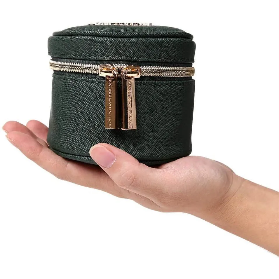 Round Jewelry Case Deep Evergreen