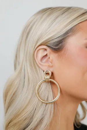 Sarah Gold Circle Statement Earrings