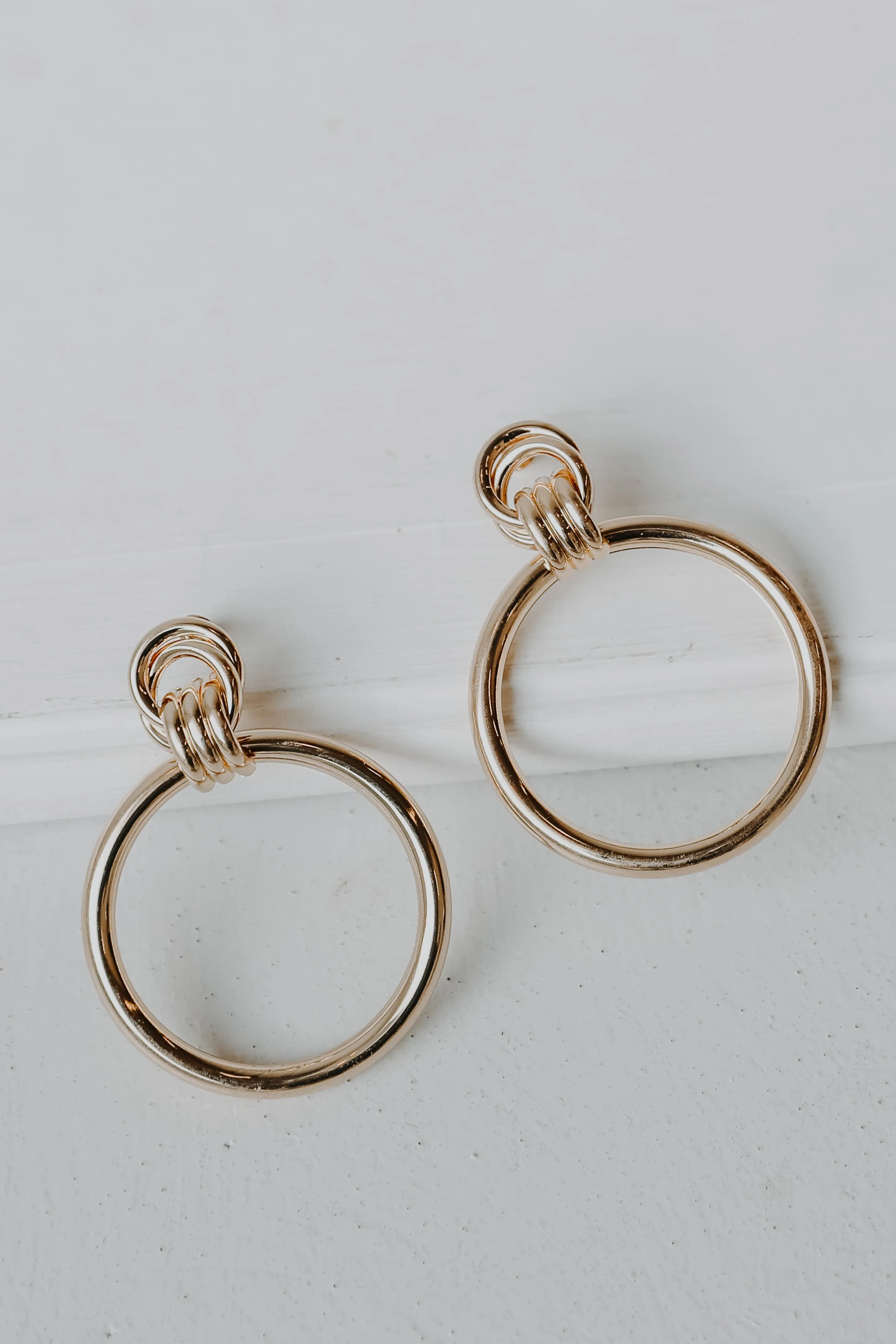 Sarah Gold Circle Statement Earrings