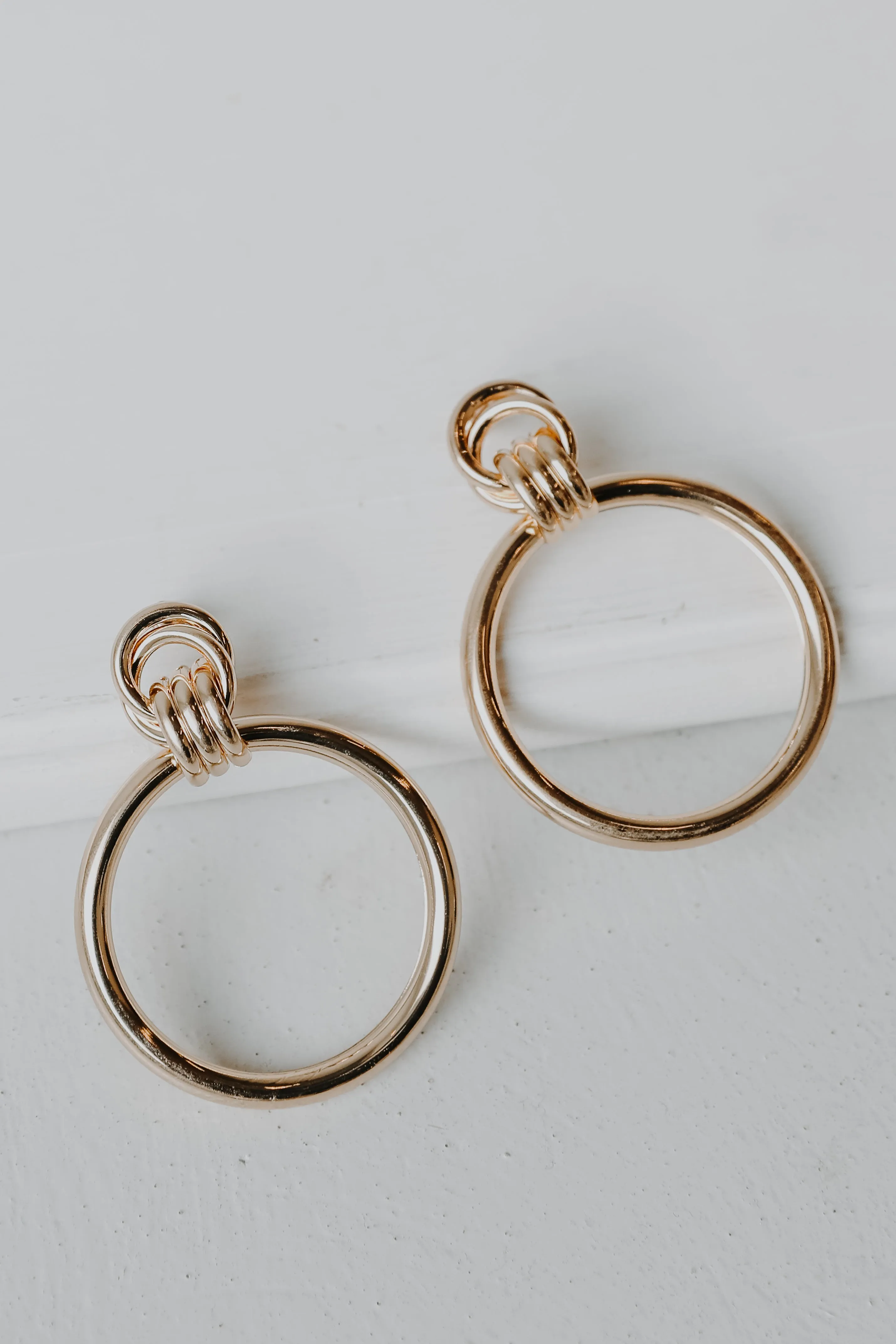 Sarah Gold Circle Statement Earrings