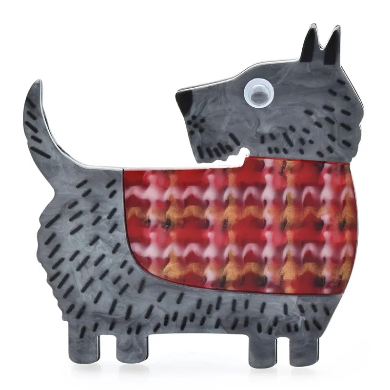 Scotty Dog Acrylic Brooch