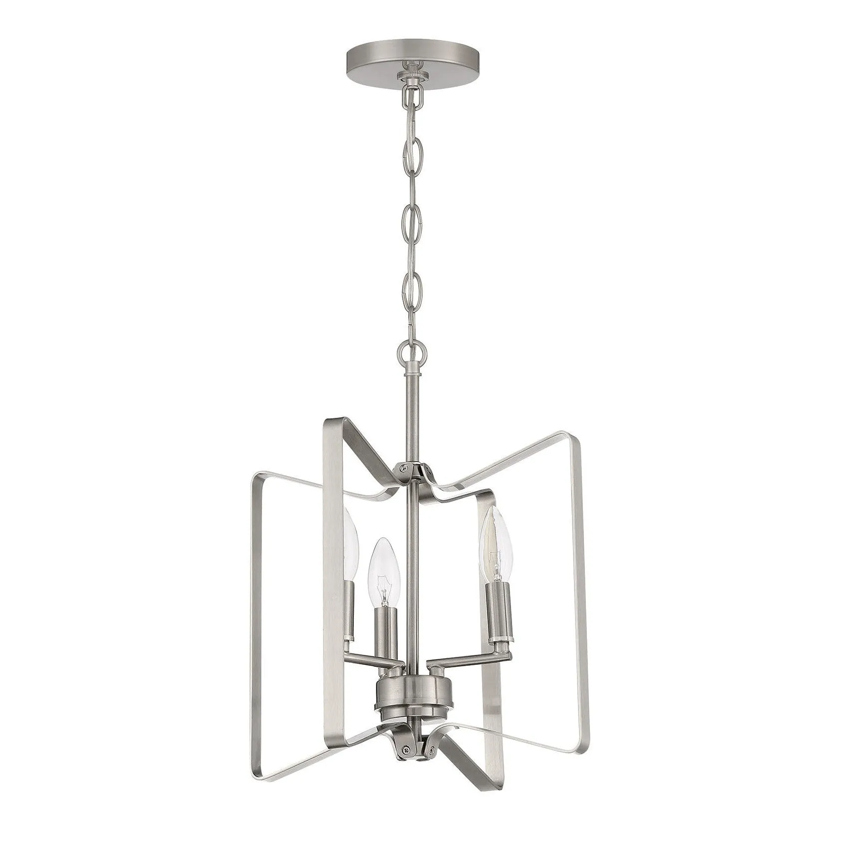 Shayna 3 Light Convertible Semi Flush in Brushed Polished Nickel