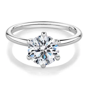 Signature Simulant Diamond 2.00 carat* round brilliant solitaire engagement ring in 14 carat white gold