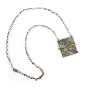 Silver & Sage Necklace: Moonstone Pendant On Silver Chain