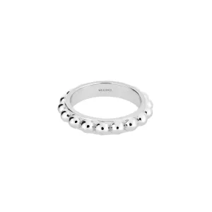 Silver Beaded Band Ring