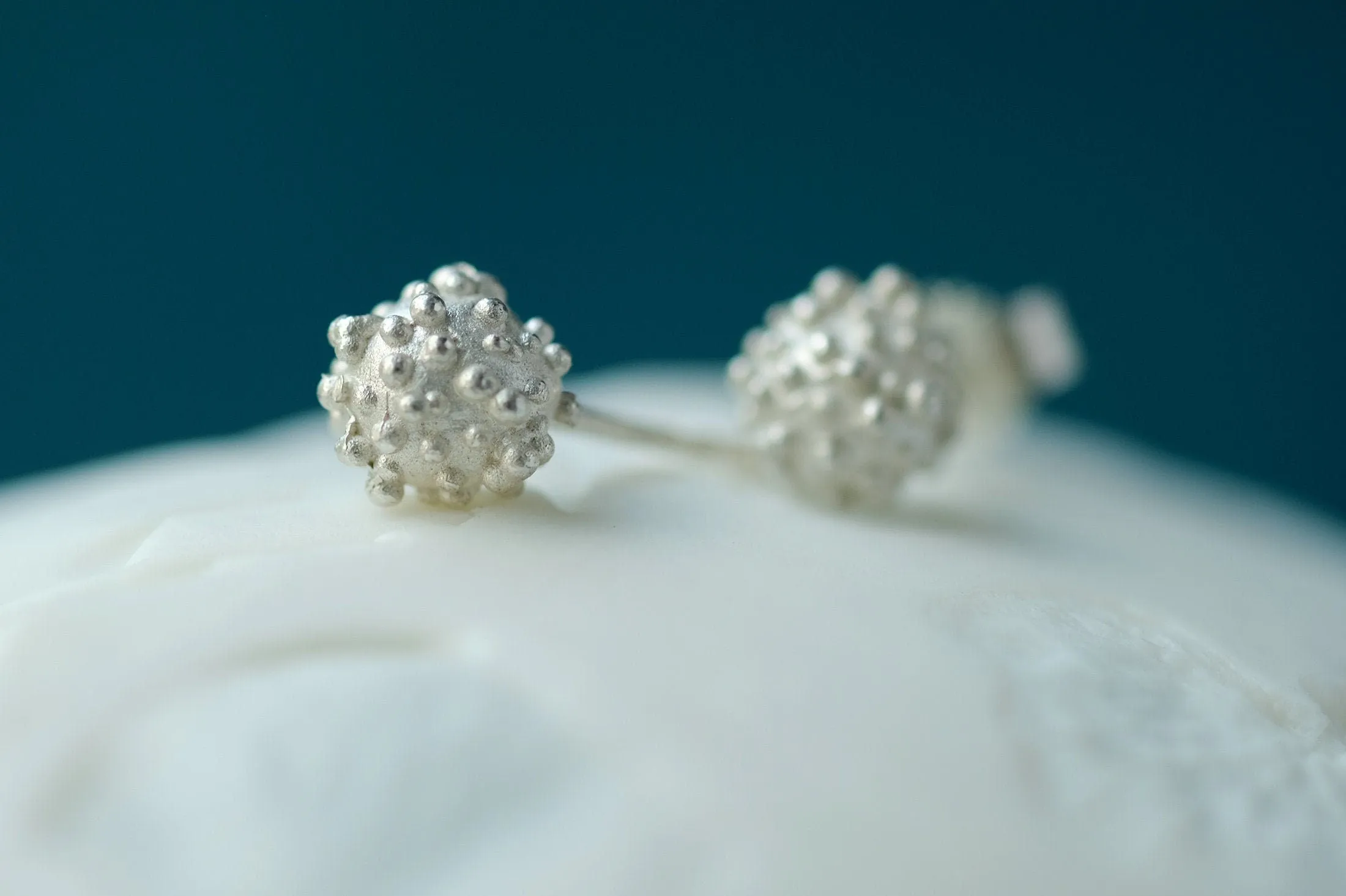 Silver Coral Studs