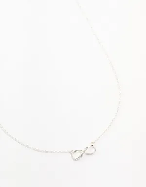 Silver Encased Diamante Infinity Necklace