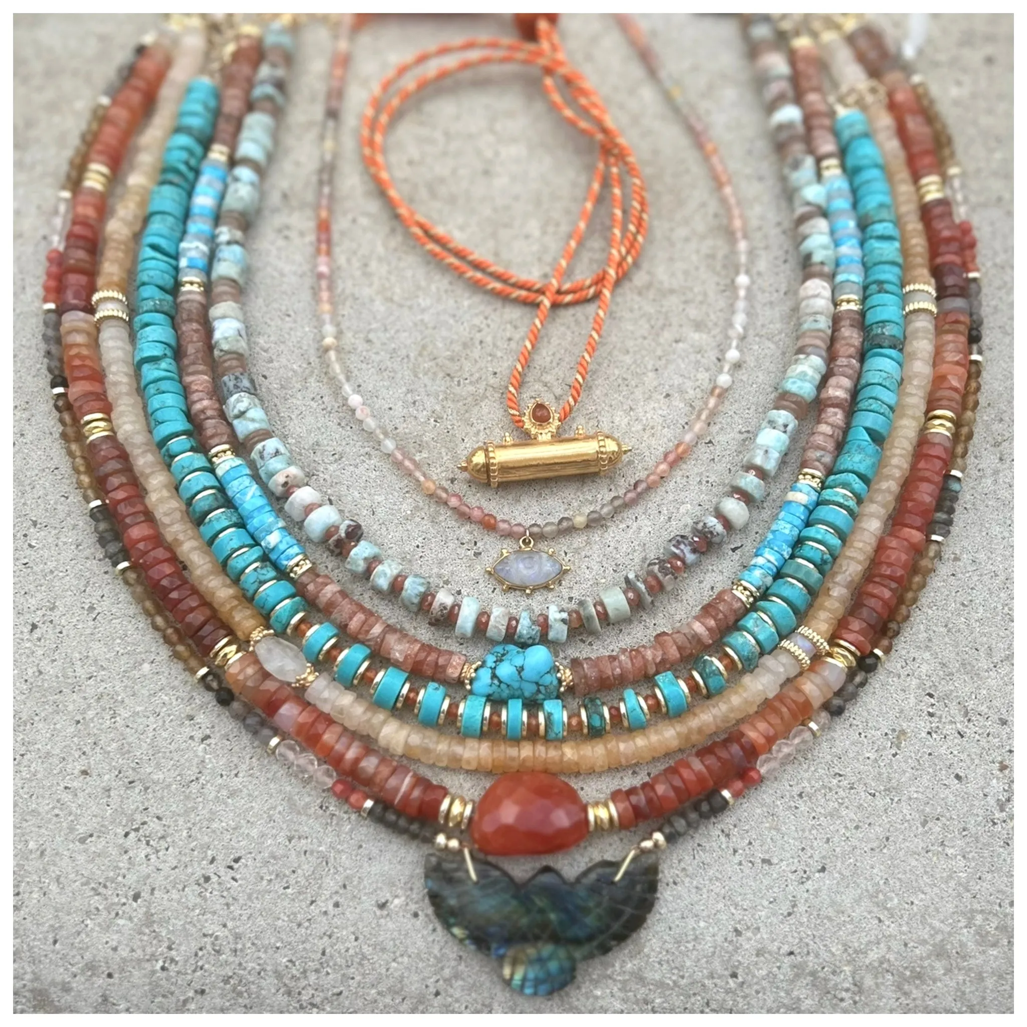 Sinay Carnelian Beaded Necklace