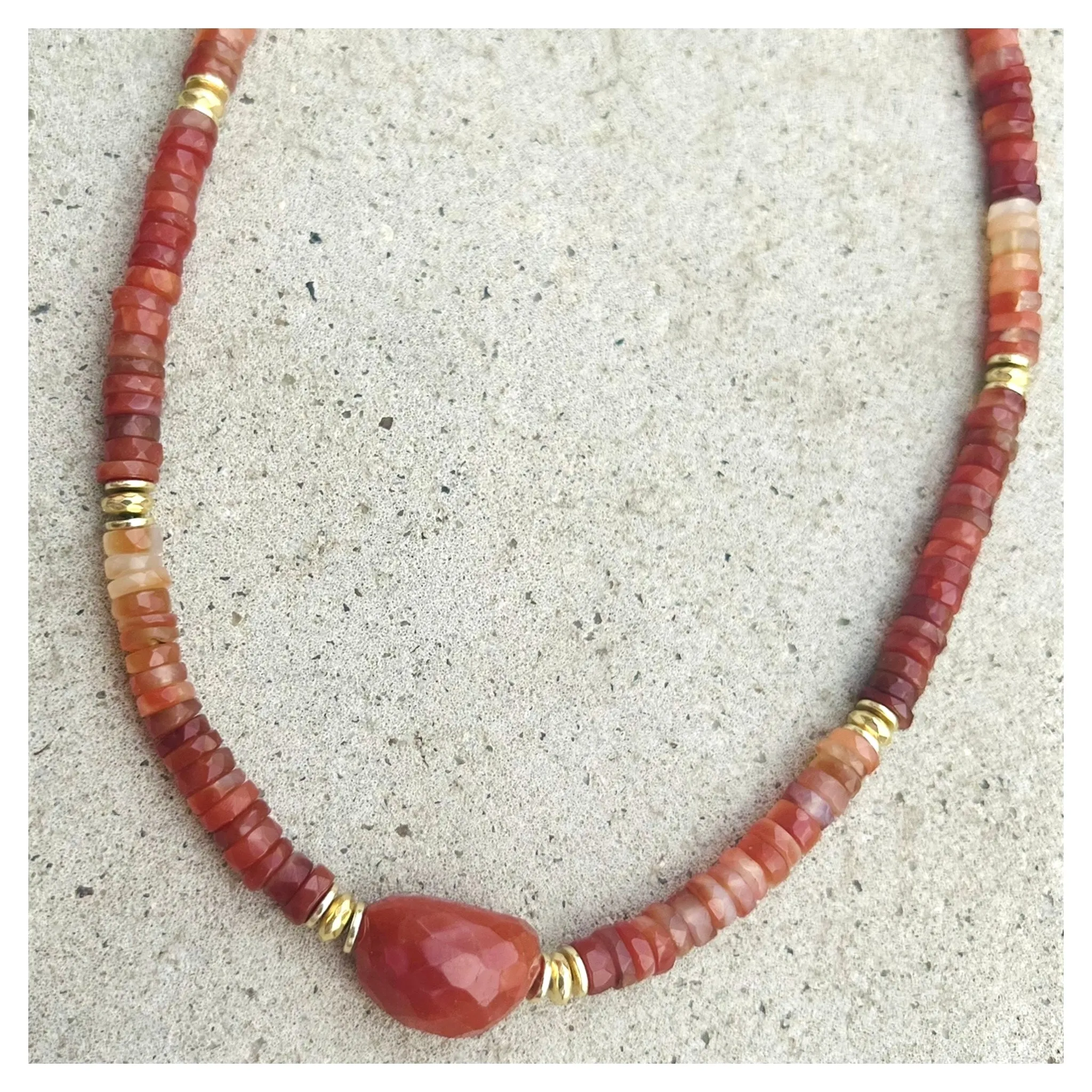 Sinay Carnelian Beaded Necklace