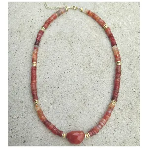 Sinay Carnelian Beaded Necklace