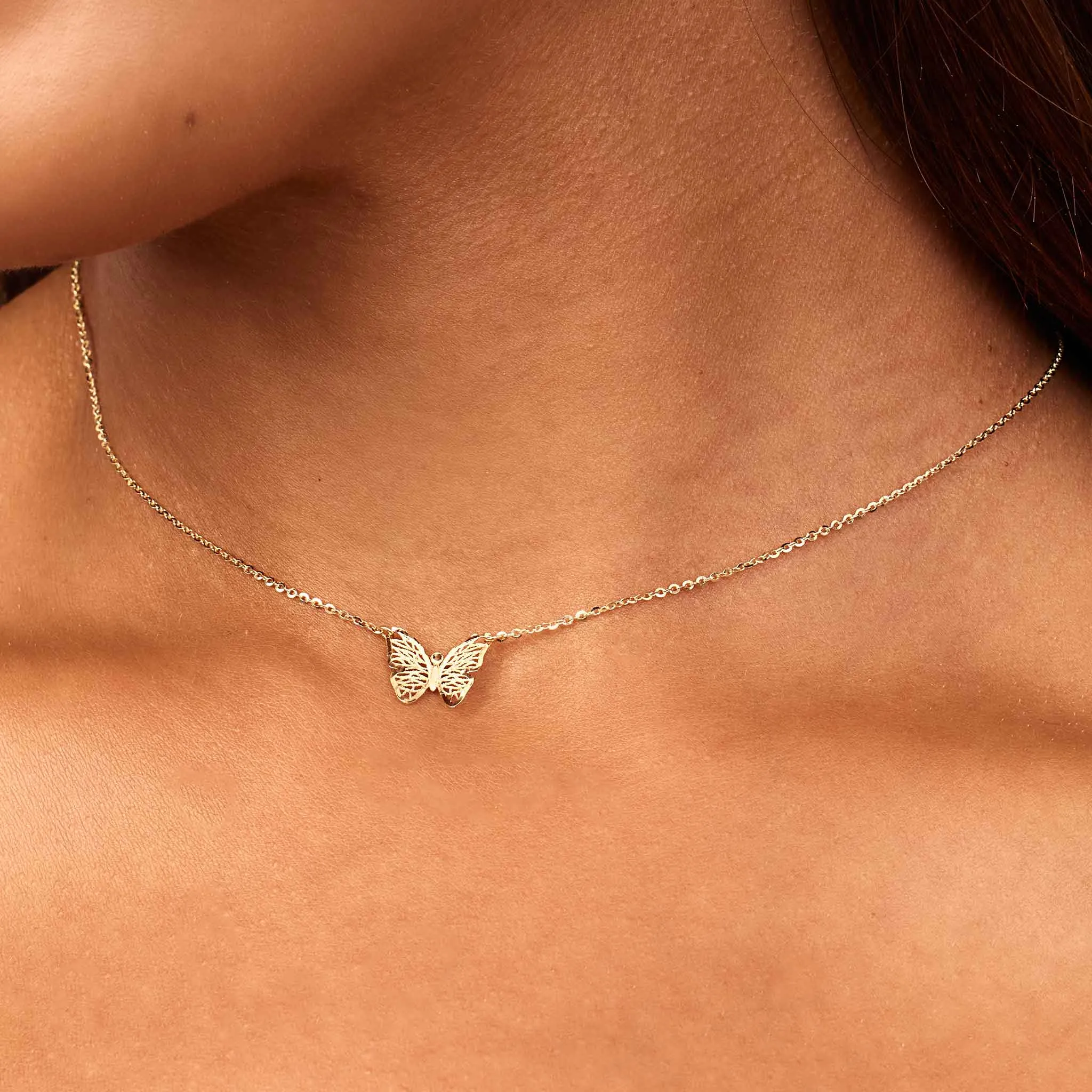 Social Butterfly Pendant Necklace