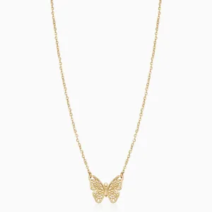 Social Butterfly Pendant Necklace