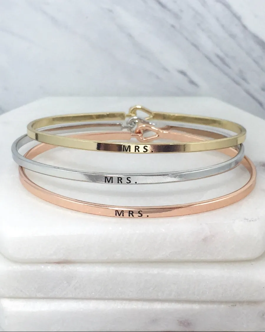 Stackable inspiration band bracelets