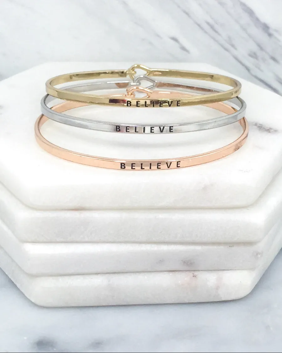 Stackable inspiration band bracelets