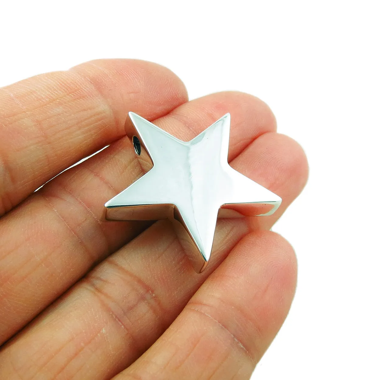 Sterling 925 Silver Three Dimensional Celestial Star Pendant