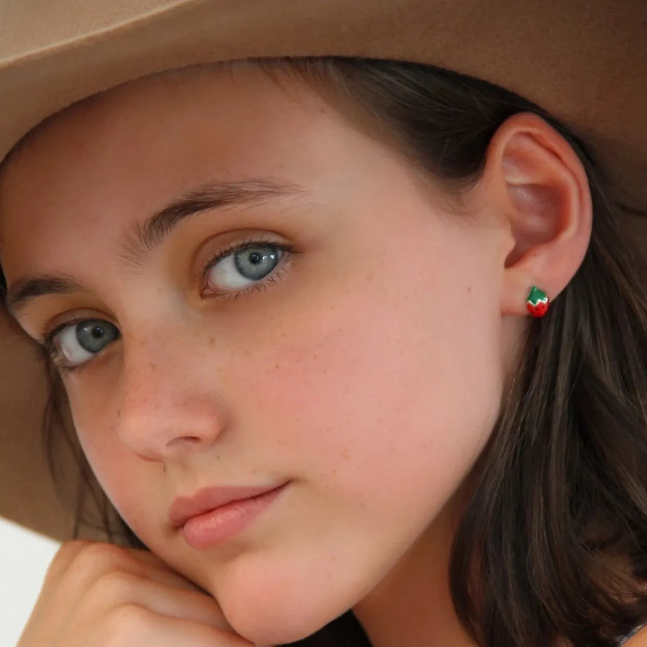 Striking Strawberry Earrings - Sterling Silver