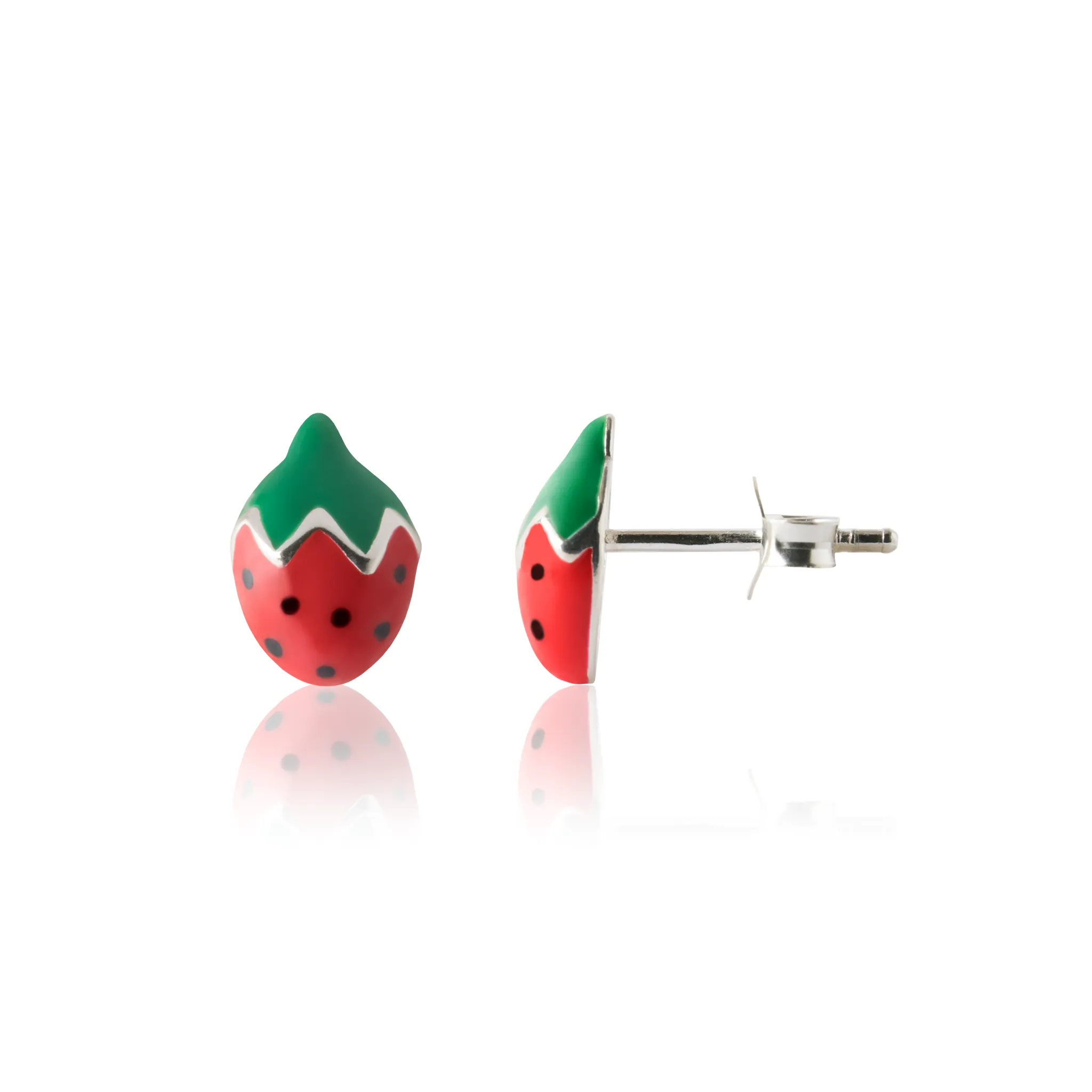 Striking Strawberry Earrings - Sterling Silver